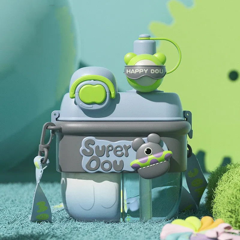 Double Drinking Plastic Cup With Rope Outdoor Portable - Bellarte Enchanté Double Drinking Plastic Cup With Rope Outdoor Portable